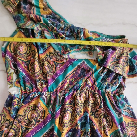 Rue21 Blue and Purple One-Shoulder Ruffled Neckline Sundress Size XL - Picture 4 of 7